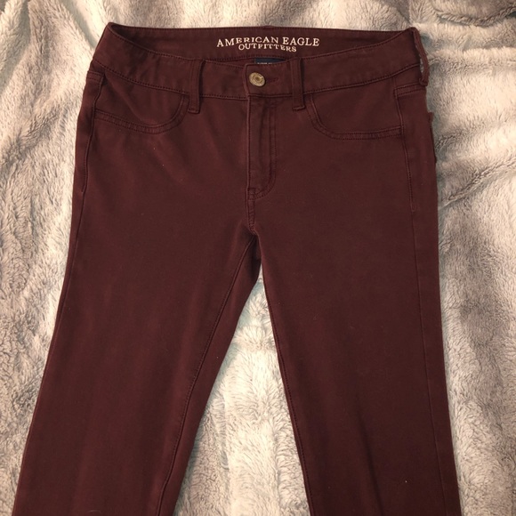 Maroon AEO Jeggings - Picture 1 of 5